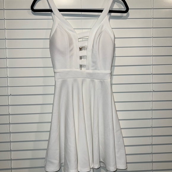 White Ribbed Dress - Picture 1 of 2